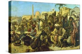 A Market in Cairo, C Late 19th Century-Franz Theodor Wurbel-Stretched Canvas