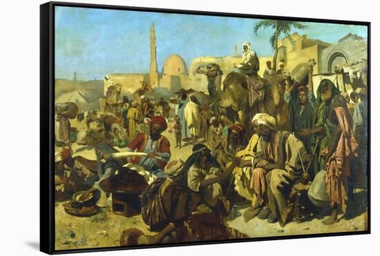 A Market in Cairo, C Late 19th Century-Franz Theodor Wurbel-Framed Stretched Canvas