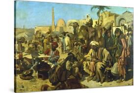 A Market in Cairo, C Late 19th Century-Franz Theodor Wurbel-Stretched Canvas