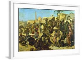 A Market in Cairo, C Late 19th Century-Franz Theodor Wurbel-Framed Giclee Print