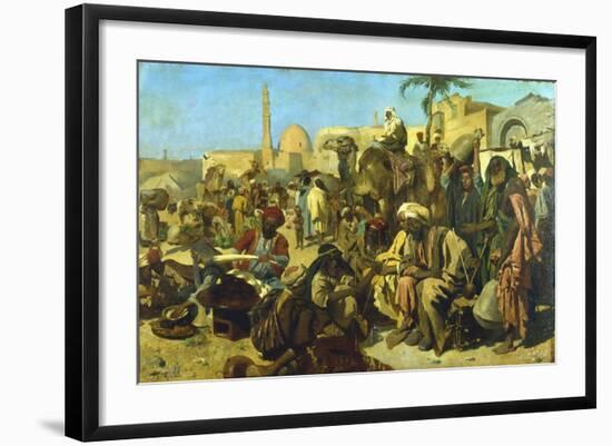 A Market in Cairo, C Late 19th Century-Franz Theodor Wurbel-Framed Giclee Print