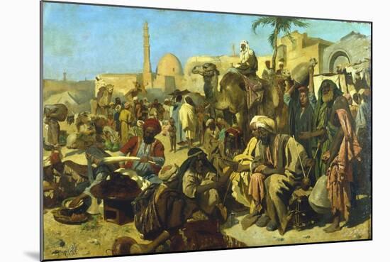 A Market in Cairo, C Late 19th Century-Franz Theodor Wurbel-Mounted Giclee Print