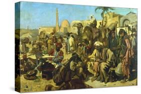 A Market in Cairo, C Late 19th Century-Franz Theodor Wurbel-Stretched Canvas