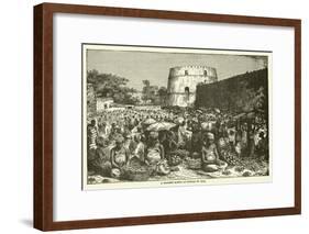 A Market Scene at Sofala in 1505-null-Framed Giclee Print