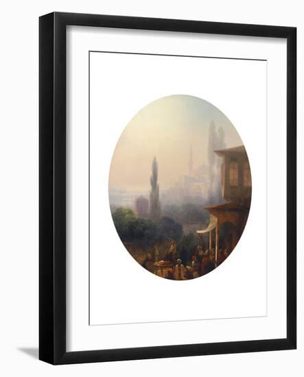 A Market Scene in Constantinople, with the Hagia Sophia Beyond, 1860-Ivan Konstantinovich Aivazovsky-Framed Giclee Print