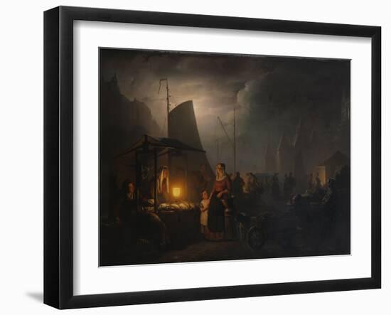 A Market Square at Night, Brussels, 1870-Petrus van Schendel-Framed Giclee Print