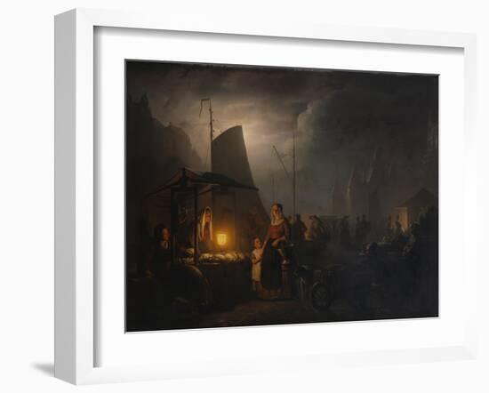 A Market Square at Night, Brussels, 1870-Petrus van Schendel-Framed Giclee Print