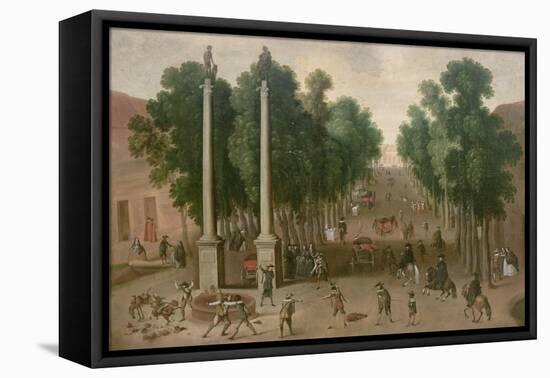 A Market Square in Seville, C.1650-Juan Bautista Martinez del mazo-Framed Stretched Canvas