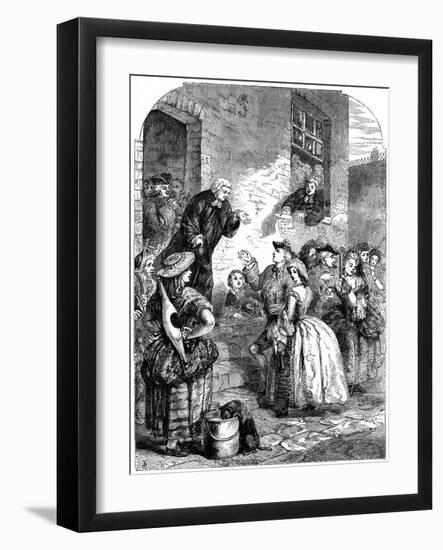 A Marriage Ceremony in Fleet Prison During the Reign of George Ii, 19th Century-C Sheeres-Framed Giclee Print