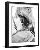 A Masai Warrior, Africa, 1936-null-Framed Giclee Print