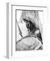 A Masai Warrior, Africa, 1936-null-Framed Giclee Print