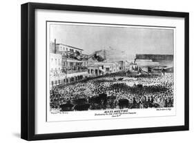 A Mass Meeting Outside Fort Vigilant, Sacramento, California, 1856-Britton & Rey-Framed Giclee Print