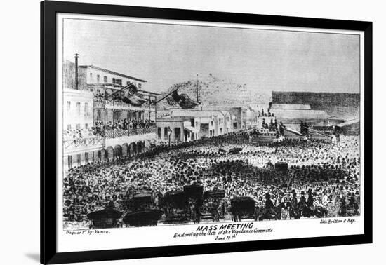 A Mass Meeting Outside Fort Vigilant, Sacramento, California, 1856-Britton & Rey-Framed Giclee Print