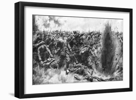 A Massive German Attack on the British Front, World War I, 1914-Arthur C Michael-Framed Giclee Print