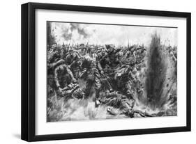 A Massive German Attack on the British Front, World War I, 1914-Arthur C Michael-Framed Giclee Print