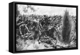 A Massive German Attack on the British Front, World War I, 1914-Arthur C Michael-Framed Stretched Canvas