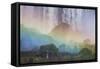 A Massive Rainbow Descends over Iguazu Falls-Alex Saberi-Framed Stretched Canvas