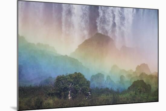 A Massive Rainbow Descends over Iguazu Falls-Alex Saberi-Mounted Photographic Print