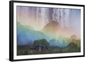 A Massive Rainbow Descends over Iguazu Falls-Alex Saberi-Framed Photographic Print