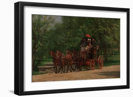 A May Morning in the Park (The Fairman Rogers Four-In-Hand), 1879-80 (Oil on Canvas)-Thomas Cowperthwait Eakins-Framed Giclee Print