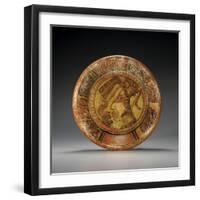 A Mayan Polychrome Tripod Plate Depicting the Head of a Dignitary, Circa A.D. 550, 950-null-Framed Giclee Print