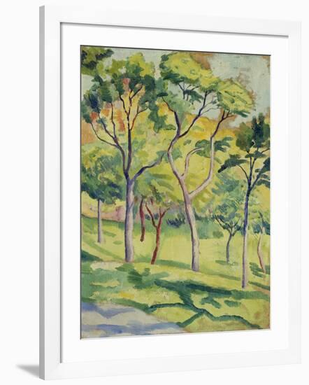 A Meadow with Trees, 1910-August Macke-Framed Giclee Print