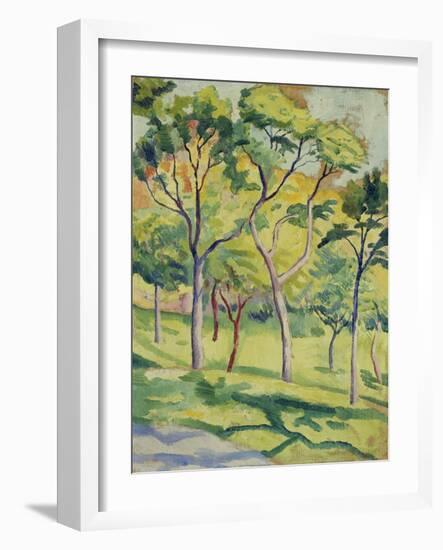 A Meadow with Trees, 1910-August Macke-Framed Giclee Print