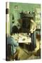 A Meal in the Kitchen, 1920 (Oil on Canvas)-Harold Harvey-Stretched Canvas
