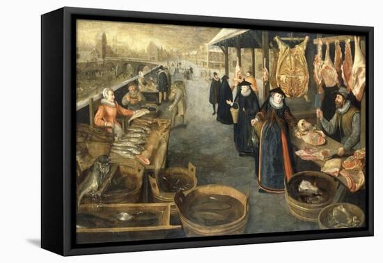 A Meat and Fish Market in Winter-Sebastian Stoskopff-Framed Stretched Canvas