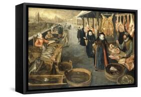 A Meat and Fish Market in Winter-Sebastian Stoskopff-Framed Stretched Canvas