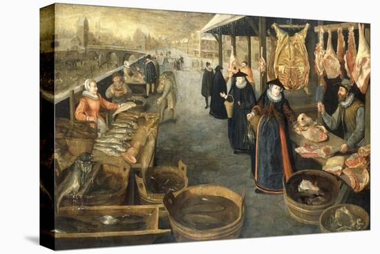 A Meat and Fish Market in Winter-Sebastian Stoskopff-Stretched Canvas