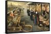 A Meat and Fish Market in Winter-Sebastian Stoskopff-Framed Stretched Canvas