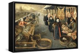 A Meat and Fish Market in Winter-Sebastian Stoskopff-Framed Stretched Canvas