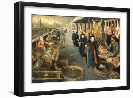 A Meat and Fish Market in Winter-Sebastian Stoskopff-Framed Premium Giclee Print