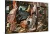 A Meat Stall with the Holy Family Giving Alms, 1551-Pieter Aertsen-Stretched Canvas