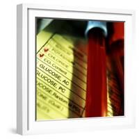 A Medical Test Checklist with Test Vials-null-Framed Photographic Print