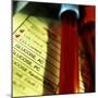 A Medical Test Checklist with Test Vials-null-Mounted Photographic Print