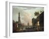 A Mediterranean Coastal Landscape at Sunset-Claude Joseph Vernet-Framed Giclee Print