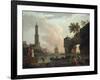 A Mediterranean Coastal Landscape at Sunset-Claude Joseph Vernet-Framed Giclee Print