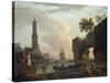 A Mediterranean Coastal Landscape at Sunset-Claude Joseph Vernet-Stretched Canvas