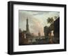 A Mediterranean Coastal Landscape at Sunset-Claude Joseph Vernet-Framed Giclee Print