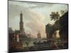 A Mediterranean Coastal Landscape at Sunset-Claude Joseph Vernet-Mounted Giclee Print