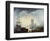 A Mediterranean Harbour Scene: Morning, 1745-Claude Joseph Vernet-Framed Giclee Print