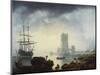 A Mediterranean Harbour Scene: Morning, 1745-Claude Joseph Vernet-Mounted Giclee Print