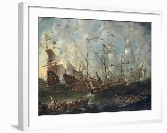 A Mediterranean Naval Battle-Kaspar van Eyck-Framed Giclee Print