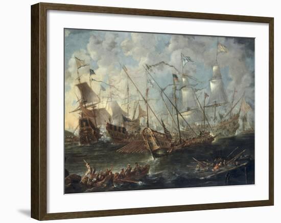A Mediterranean Naval Battle-Kaspar van Eyck-Framed Giclee Print