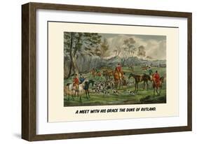 A Meet with His Grace the Duke of Rutland-Henry Thomas Alken-Framed Art Print