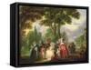 A Meeting in the Park-Francois Louis Joseph Watteau-Framed Stretched Canvas