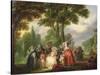 A Meeting in the Park-Francois Louis Joseph Watteau-Stretched Canvas