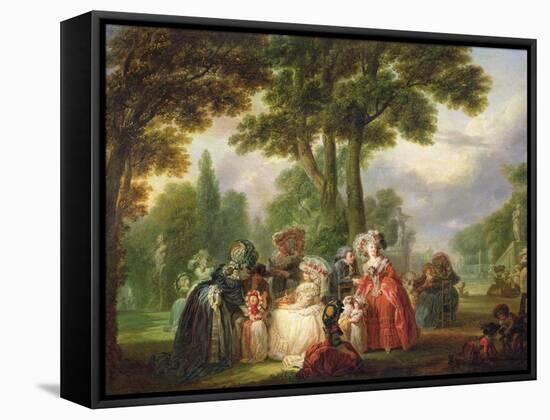 A Meeting in the Park-Francois Louis Joseph Watteau-Framed Stretched Canvas